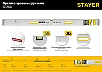 Правило-уровень с ручками GRAND, 1.5 м, STAYER