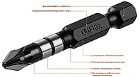 Биты KRAFTOOL Impact Pro, Pozidriv, тип хвостовика E 1/4 , PZ2, 50мм, 10шт, в пластиковом боксе