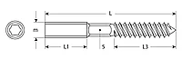 Шпилька сантехническая, шестигранник, Torx 25, М8x60мм, 1800шт, оцинкованная, ЗУБР