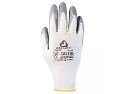 Перчатки с защитой от порезов, р-р 10/ХL (полиэстер, нитрил. покр.), серые (перчатки стекольщика,