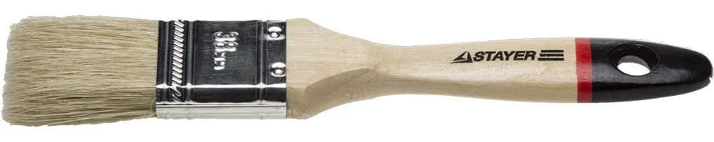 Кисть плоская STAYER UNIVERSAL-EURO , светлая натуральная щетина, деревянная ручка, 38мм - фото 1 - id-p205291325