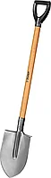 Лопата Мастер-НС штыковая из нержавеющей стали, деревянный черенок, с рукояткой, ЗУБР
