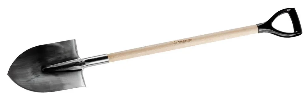 Лопата штыковая из нержавеющей стали, деревянный черенок, с рукояткой, ЗУБР Профессионал - фото 1 - id-p205294307