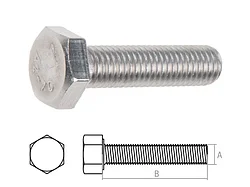 Болт М8х100 шестигр., нерж.сталь (А2), DIN 933 (50 шт в карт. уп.) (STARFIX)