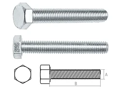 Болт М12х120 мм шестигр., цинк, кл.пр. 5.8, DIN 933 (15 шт в карт. уп.) STARFIX