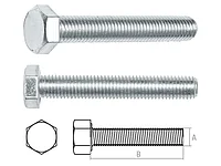 Болт М8х16 мм шестигр., цинк, кл.пр. 5.8, DIN 933 (100 шт в карт. уп.) STARFIX