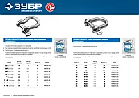 Скоба такелажная, 22мм, 2 шт, тип прямой, оцинкованная, ЗУБР