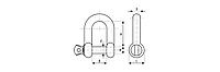 Скоба такелажная, 8мм, 2 шт, тип прямой, оцинкованная, ЗУБР