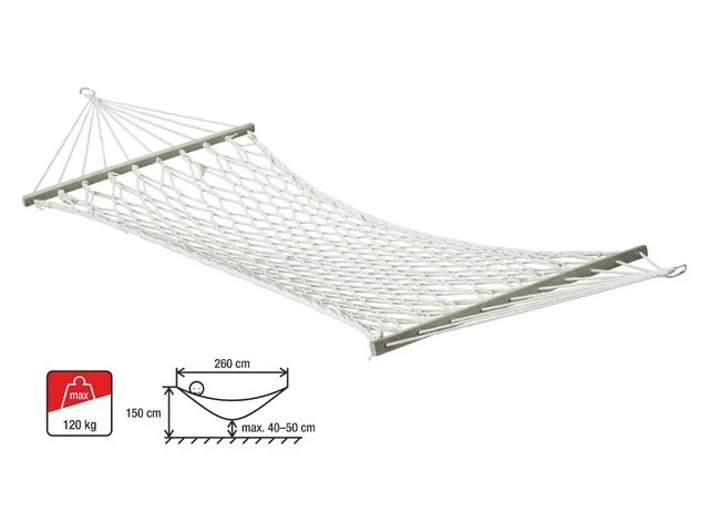 Гамак подвесной с брусками, 200х80 см, веревочный без узлов, Garden (Гарден), ARIZONE