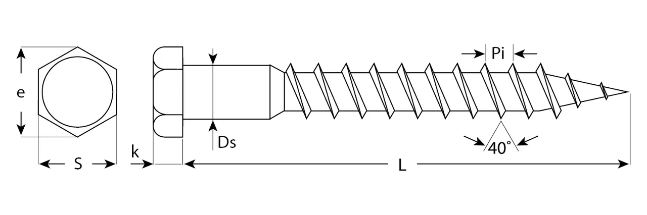Шурупы ШДШ с шестигранной головкой (DIN 571), 30 х 6 мм, 3 500 шт, ЗУБР - фото 1 - id-p205303579