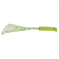 Грабли веерные 9 - зубые, 75 х 385 мм, стальные, пластиковая рукоятка, Flower Green, Palisad