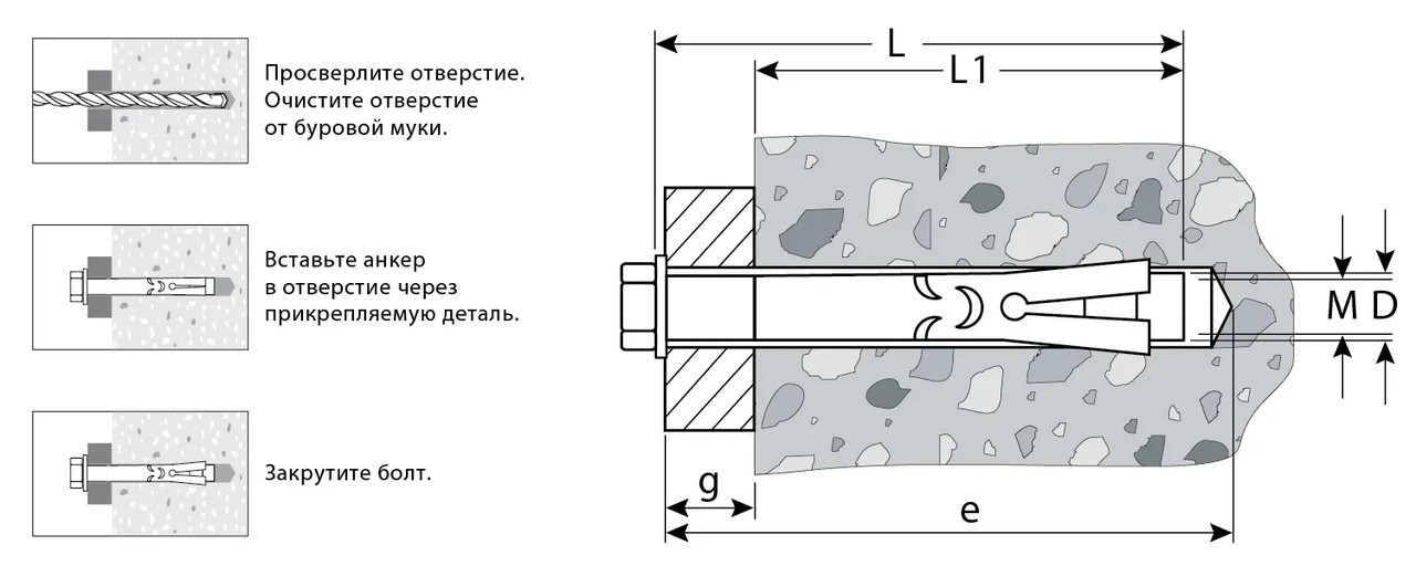ЗУБР 12 x 100 мм, 25 шт, болт анкерный, желтый цинк
