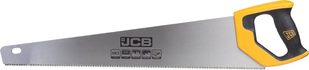Ножовка JCB по дереву, полотно из стали SK5, 3-х гранные зубья, двухкомпонентная рукоятка, 550мм - фото 1 - id-p205297858