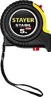 STAYER STABIL 5м / 19мм профессиональная рулетка в ударостойком обрезиненном корпусе с двумя фиксаторами