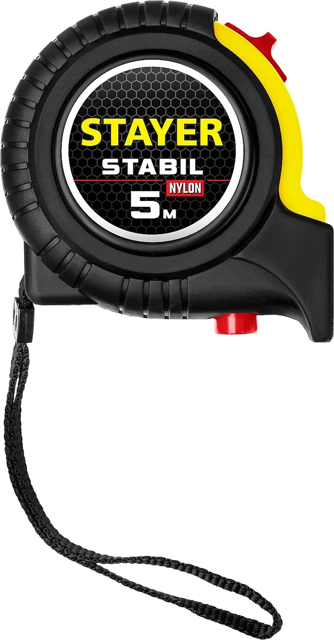 STAYER STABIL 5м / 19мм профессиональная рулетка в ударостойком обрезиненном корпусе с двумя фиксаторами - фото 1 - id-p205302421