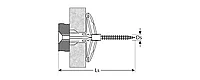 Дюбель полипропиленовый, тип Бабочка , для пустотелых конструкций, 10 х 50 мм, 100 шт, ЗУБР