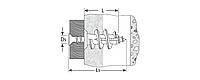 Дюбель нейлоновый, тип Дрива , для гипсокартона в комплекте с установочной насадкой для дрели, 23 мм, 100шт,