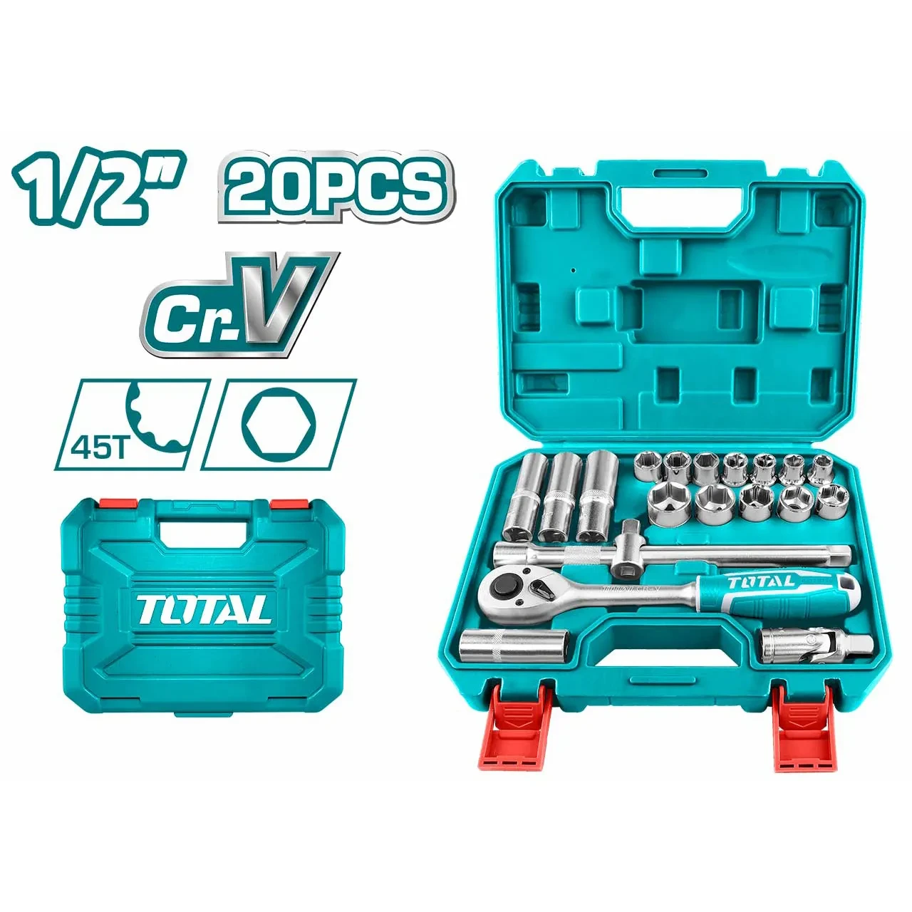 Набор инструментов TOTAL THT121201 (20 предметов) - фото 1 - id-p205296674