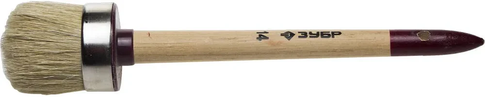 Кисть круглая ЗУБР УНИВЕРСАЛ - МАСТЕР , светлая щетина, деревянная ручка, №14, 50мм - фото 1 - id-p205291458