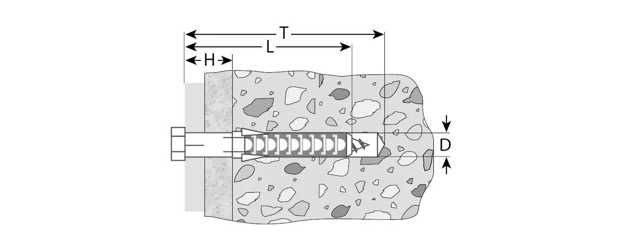 Дюбель рамный нейлоновый, в комплекте с оцинкованным шурупом, шестигранная головка, 10 x 80 мм, 50 шт, ЗУБР - фото 1 - id-p205288359