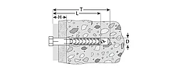 Дюбель рамный нейлоновый, в комплекте с оцинкованным шурупом, шестигранная головка, 10 x 160 мм, 50 шт, ЗУБР