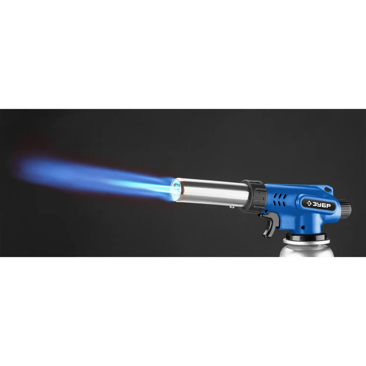 Газовая горелка ЗУБР ГП-500 с пьезоподжигом, на баллон с цанговым соединением, увеличенный выход пламени, - фото 1 - id-p205299321
