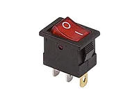 Выключатель клав. 12V 15А (3с) ON-OFF красный с подсветкой Mini (уп. 3 шт) (RWB-206-1, SC-768)REXANT