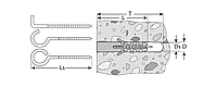 Дюбель распорный полипропиленовый, тип ЕВРО , в комплекте с шурупом-крюком, 6 х 30 / 4 х 45 мм, 200 шт, ЗУБР