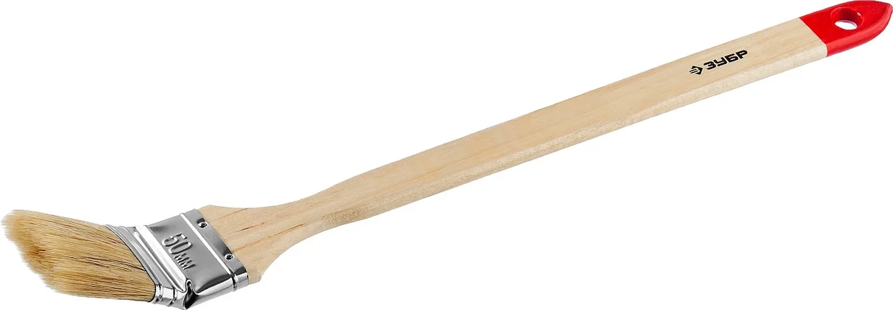 Кисть радиаторная угловая ЗУБР УНИВЕРСАЛ-МАСТЕР , светлая натуральная щетина, деревянная ручка, 50мм - фото 1 - id-p205291568