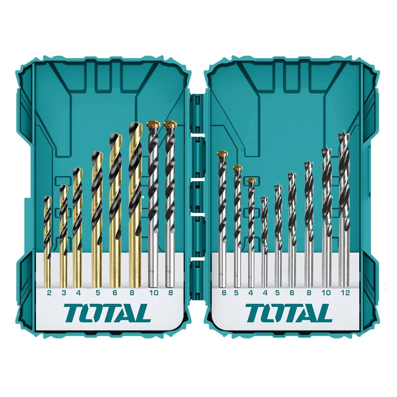 Набор сверл по металлу, бетону и дереву TOTAL TACSDL11601 (16 шт) - фото 1 - id-p205296703