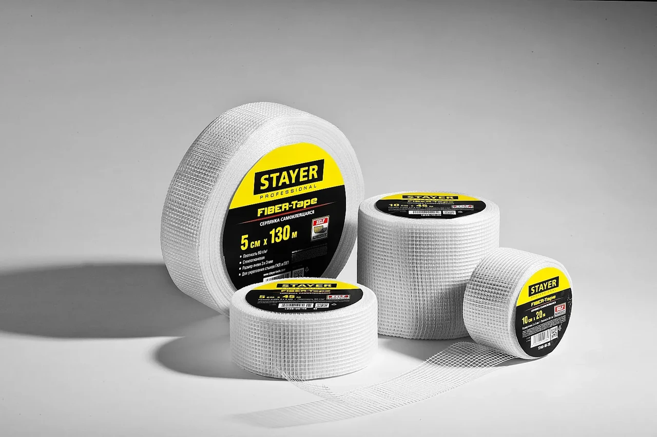 Серпянка самоклеящаяся FIBER-Tape, 5 см х 10м, STAYER Professional 1246-05-10 - фото 1 - id-p205293967