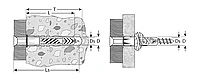 Дюбель универсальный полипропиленовый, без бортика, в комплекте с оцинкованным шурупом, 8 х 52 мм, 6 шт, ЗУБР