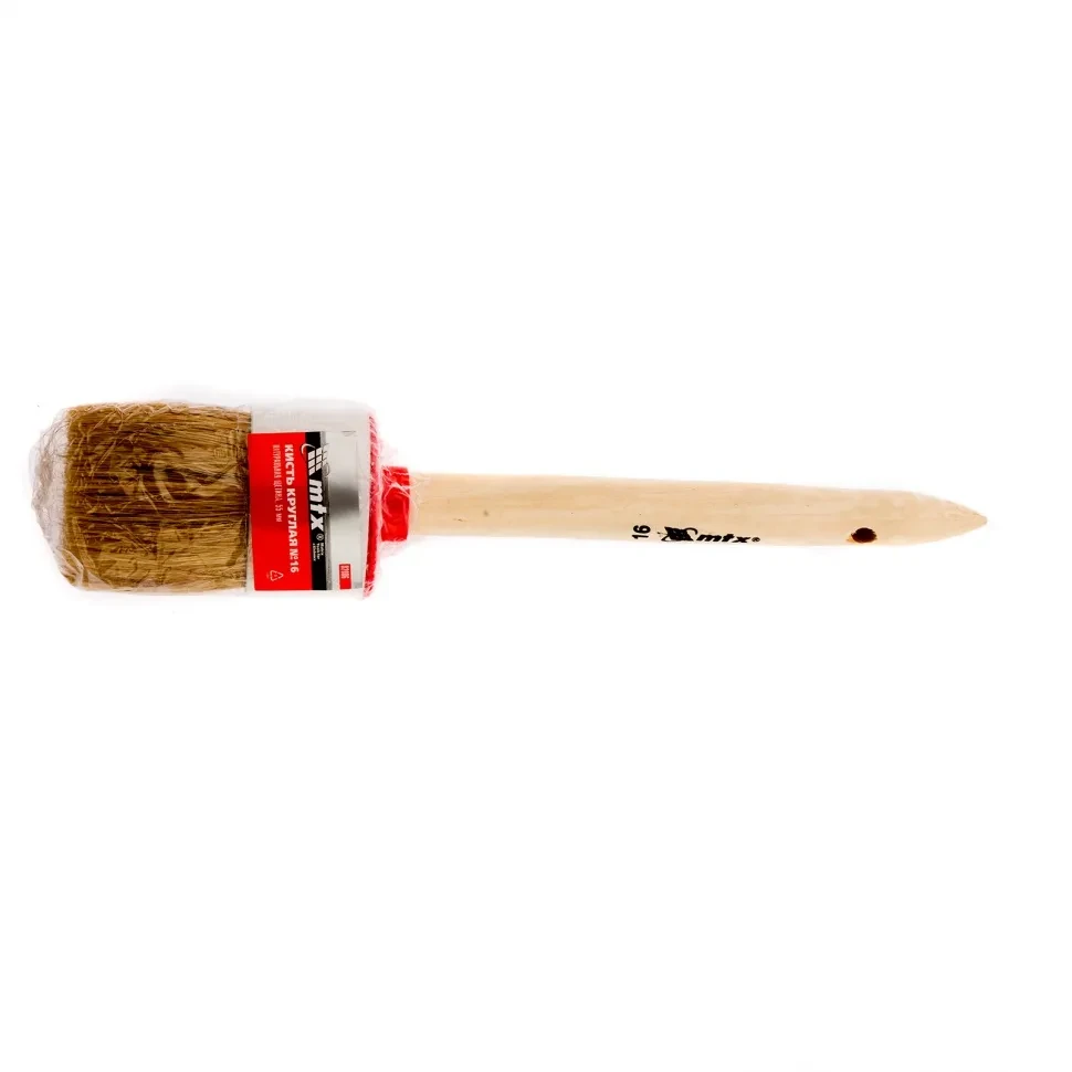 Кисть круглая №16 (55 мм), натуральная щетина, деревянная ручка MTX - фото 1 - id-p197450182