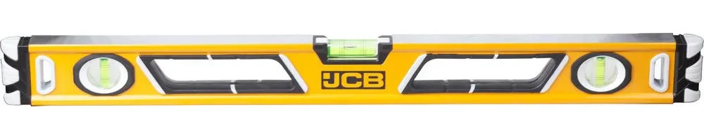 Уровень JCB коробчатый, магнитный, 2 фрезерованные базовые поверхности, 3 ампулы, крашенный, с ручками, - фото 1 - id-p205310224