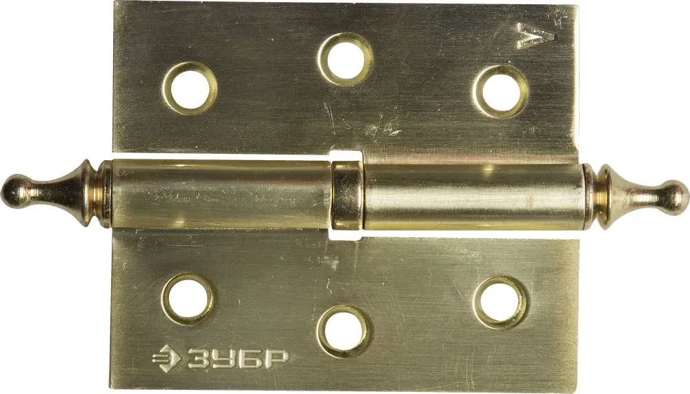 Петля дверная разъемная ЗУБР ЭКСПЕРТ , 1 подшипник, цвет мат. латунь (SB), левая, с крепежом, 75х63х2,5мм,2шт - фото 1 - id-p205310791