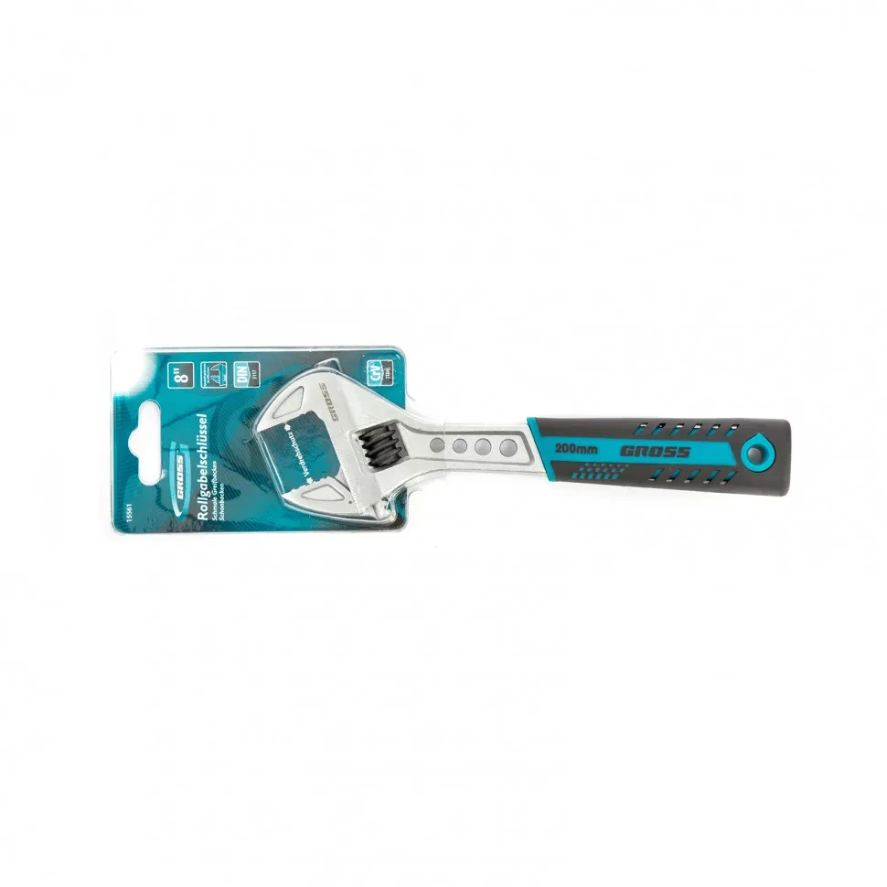 Ключ разводной, 200 мм, CrV, двухкомпонентная ручка Gross - фото 1 - id-p197452245
