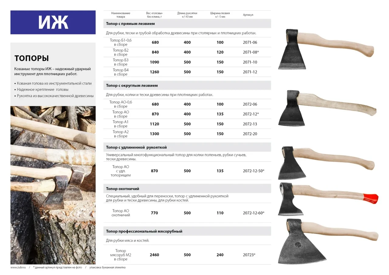 Кованый топор Ижсталь-ТНП Б2, 800/1000 г, деревянная рукоятка, 400 мм - фото 1 - id-p205309184