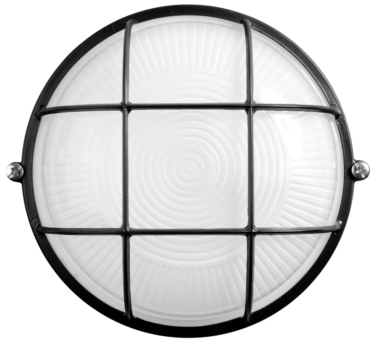 Светильник уличный СВЕТОЗАР влагозащищенный с решеткой, круг, цвет черный, 100Вт - фото 1 - id-p205301696