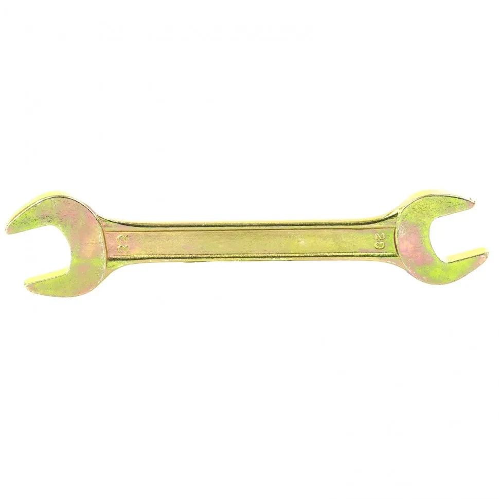 Ключ рожковый, 20 х 22 мм, желтый цинк Сибртех - фото 1 - id-p197452331