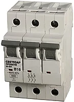 Выключатель автоматический СВЕТОЗАР ПРЕМИУМ 3-полюсный, 20 A, B , откл. сп. 6 кА, 400 В