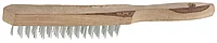 Щетка ТЕВТОН стальная с деревянной рукояткой, 5 рядов