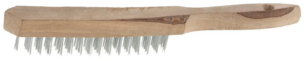 Щетка ТЕВТОН стальная с деревянной рукояткой, 6 рядов - фото 1 - id-p205312012