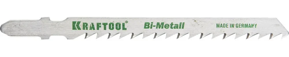 Полотна KRAFTOOL, T144DF, для эл/лобзика, Bi-Metall, по дереву, фанере, быстрый рез, EU-хвост., шаг 4мм, 75мм, - фото 1 - id-p205299979
