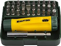 KRAFTOOL Kompakt-32 набор: реверсивная отвертка с насадками 32 шт