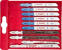 Набор ЗУБР ЭКСПЕРТ Полотна для эл/лобзика, по дер. и мет., T-хвост., пласт.бокс, 10шт