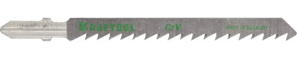 Полотна KRAFTOOL, T101D, для эл/лобзика, Cr-V, по дереву, ДСП, ДВП, чистый рез, EU-хвост., шаг 4мм, 75мм, 5шт - фото 1 - id-p205300028