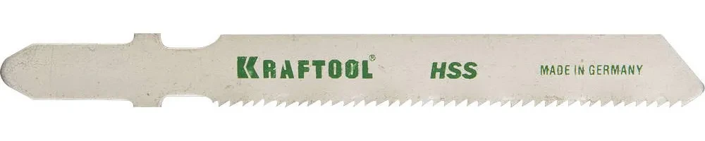 Полотна KRAFTOOL, T118A, для эл/лобзика, HSS, по металлу (1,5-2мм), EU-хвост., шаг 1,2мм, 50мм, 5шт