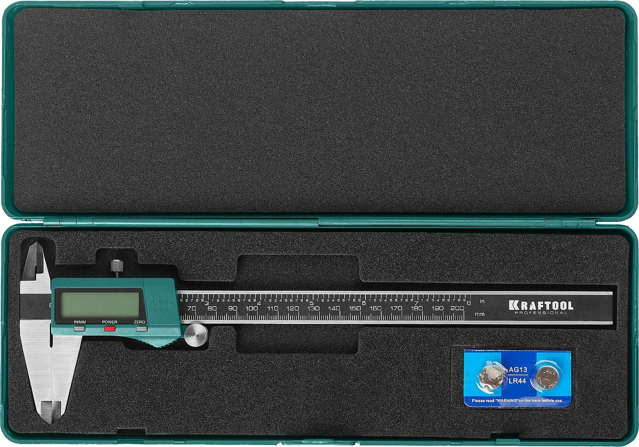 KRAFTOOL штангенциркуль электронный, металлический, 200мм - фото 1 - id-p205311966
