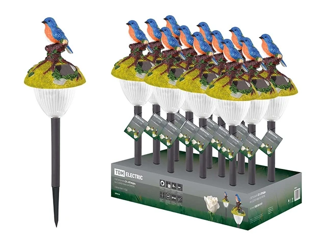 Светильник СП "Птицы" на солнечных батареях, меняют цвет, пластик, в ассортименте, ДБ, TDM