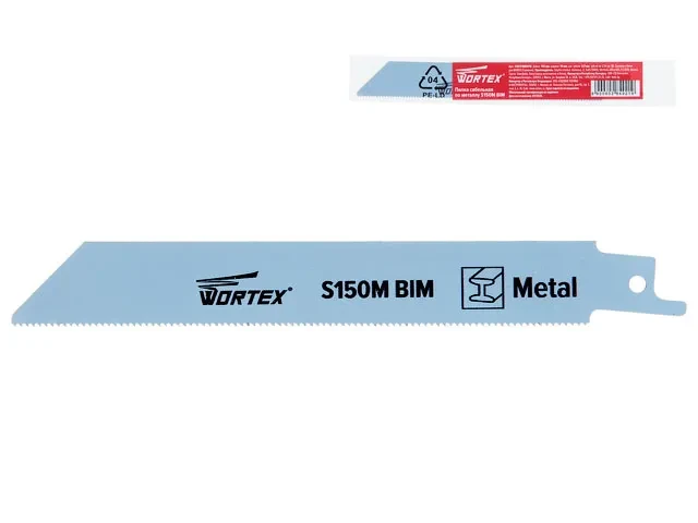 Пилка сабельная по металлу S150M (1 шт.) WORTEX (пропил прямой, тонкий, для базовых работ) - фото 1 - id-p199407094